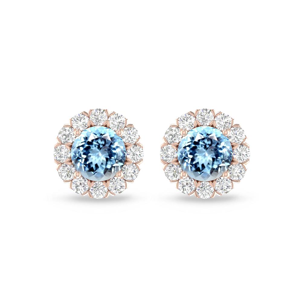 Rose Gold - Aquamarine