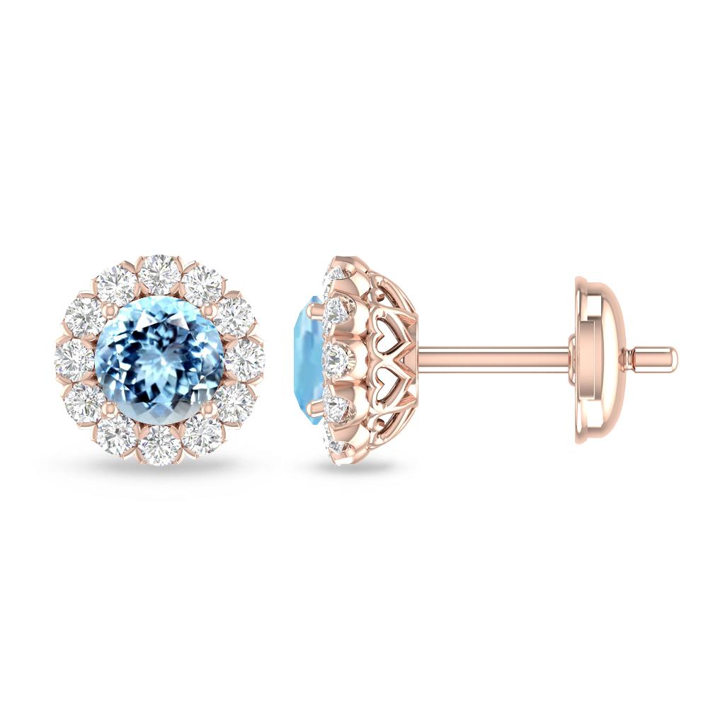 Rose Gold - Aquamarine
