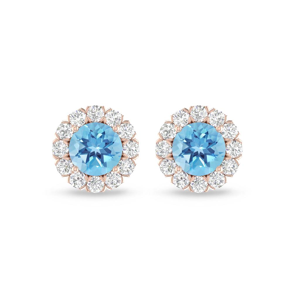 Rose Gold - Blue Topaz