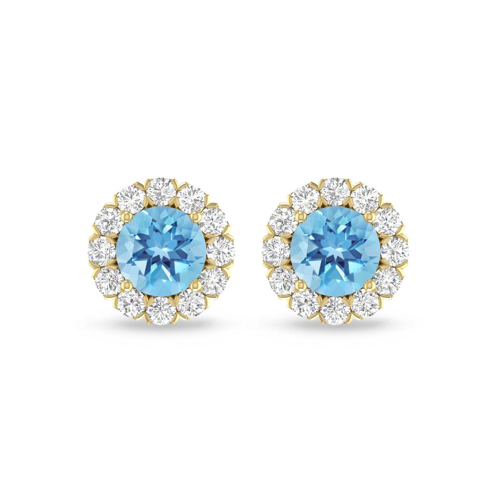 Yellow Gold - Blue Topaz