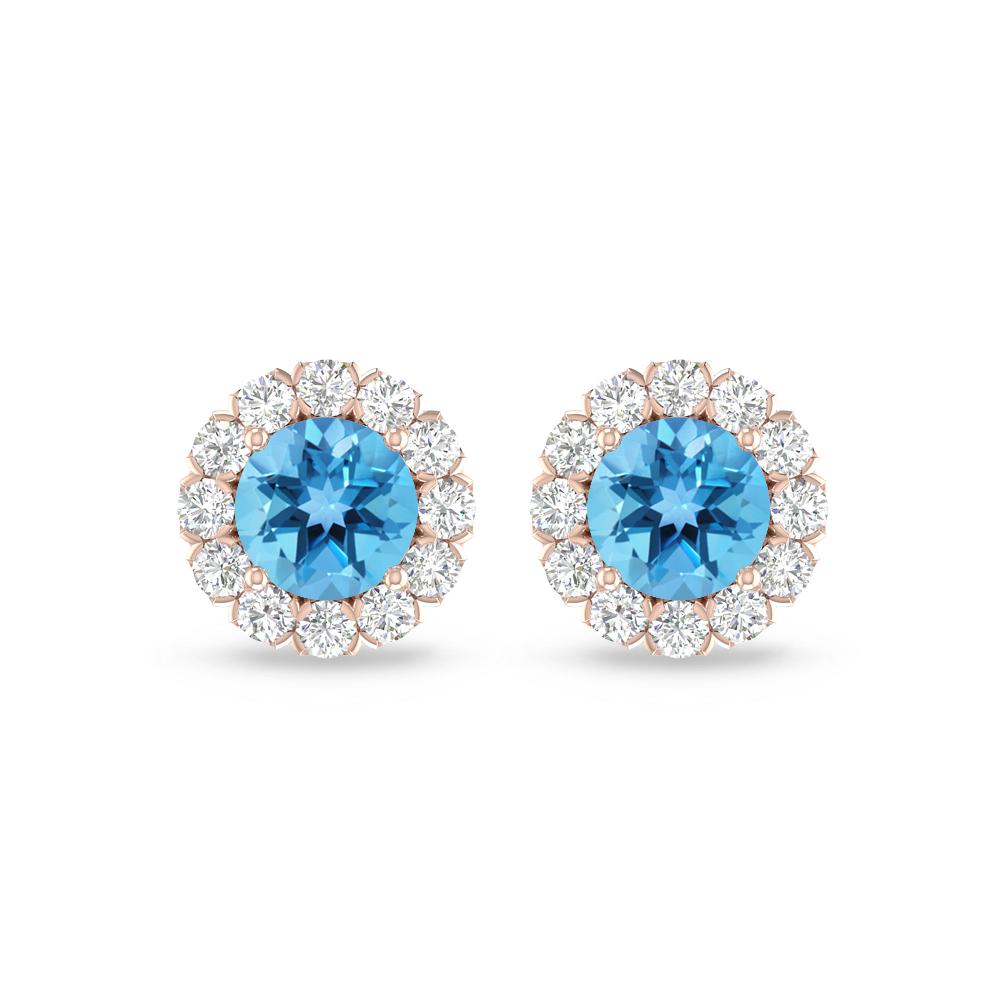 Rose Gold - Blue Topaz