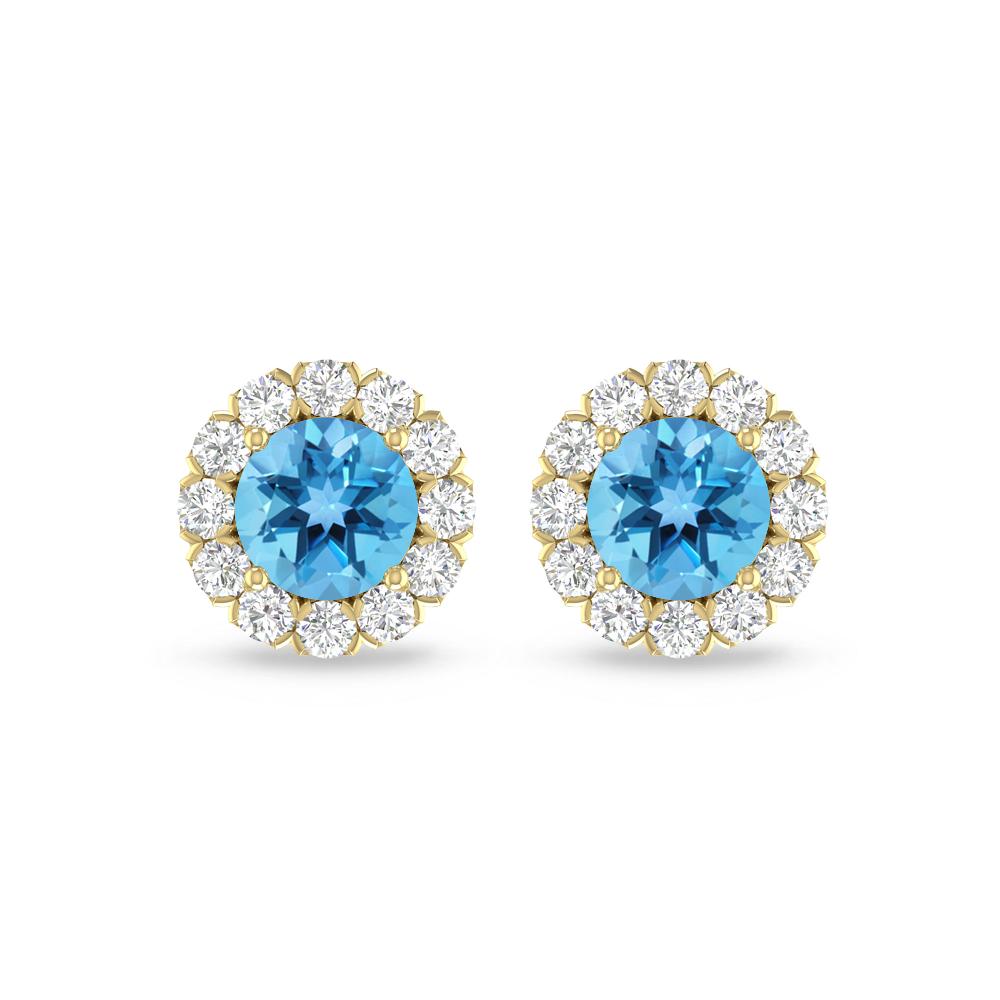 Yellow Gold - Blue Topaz