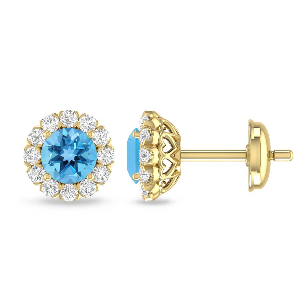 Yellow Gold - Blue Topaz