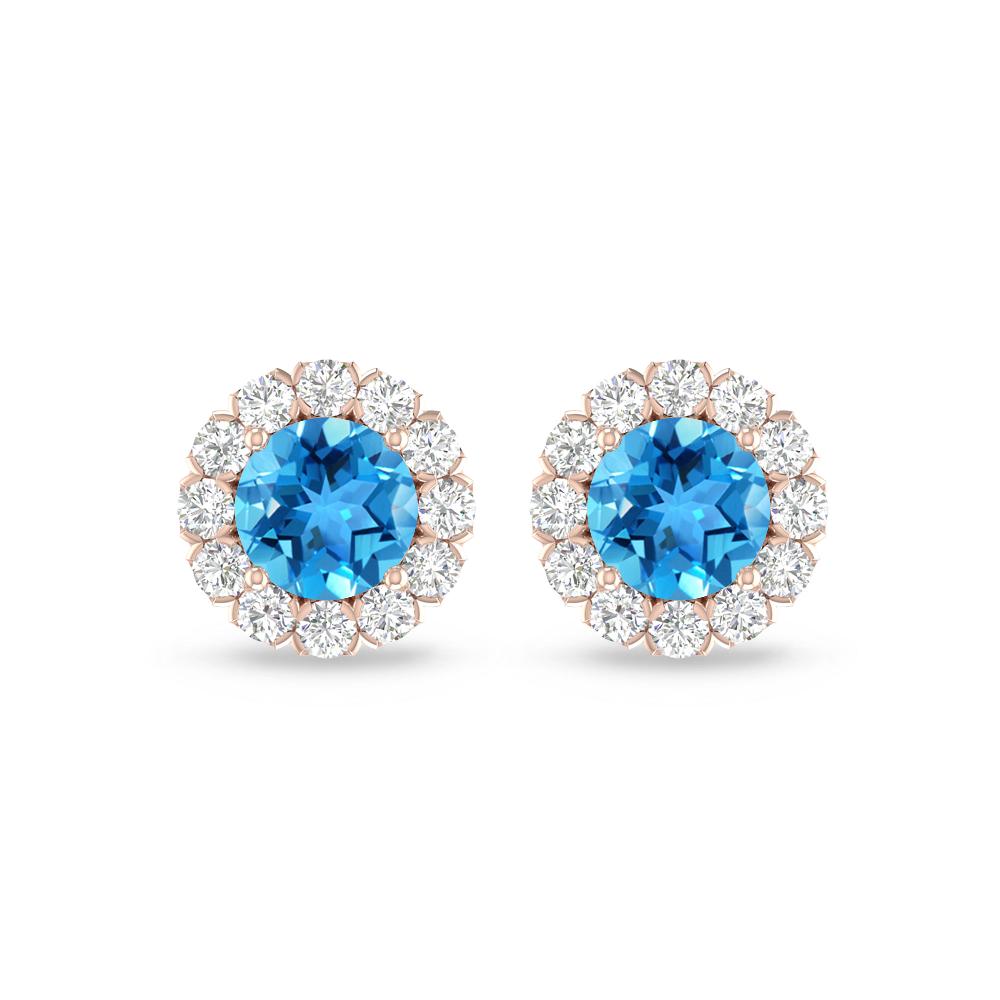Rose Gold - Blue Topaz