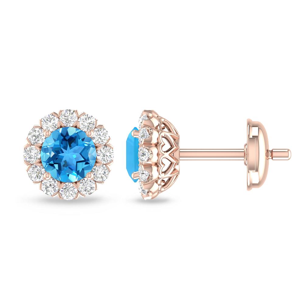 Rose Gold - Blue Topaz
