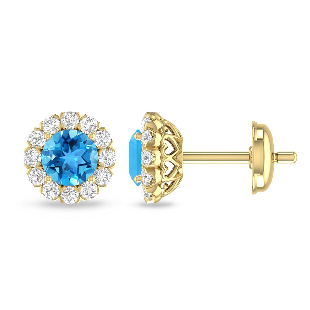 Yellow Gold - Blue Topaz