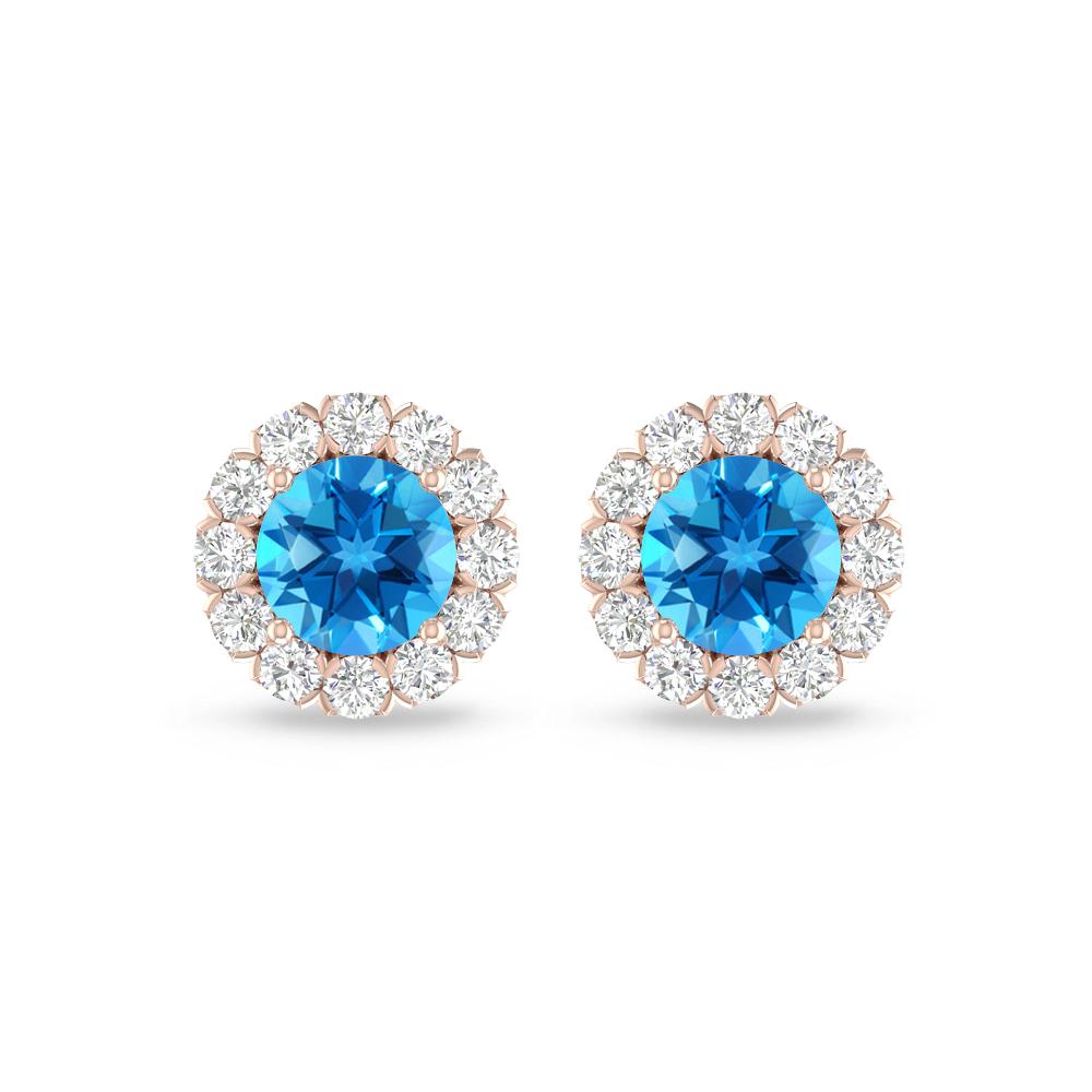 Rose Gold - Blue Topaz