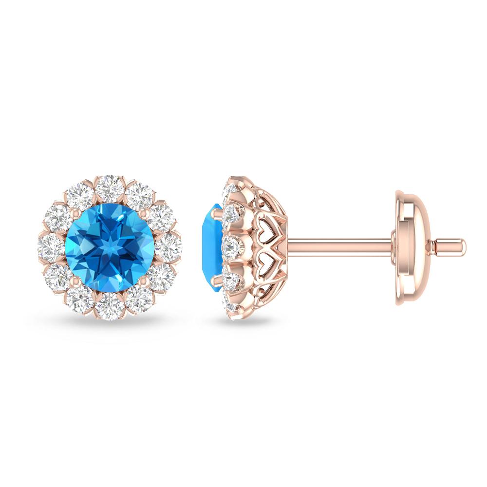 Rose Gold - Blue Topaz
