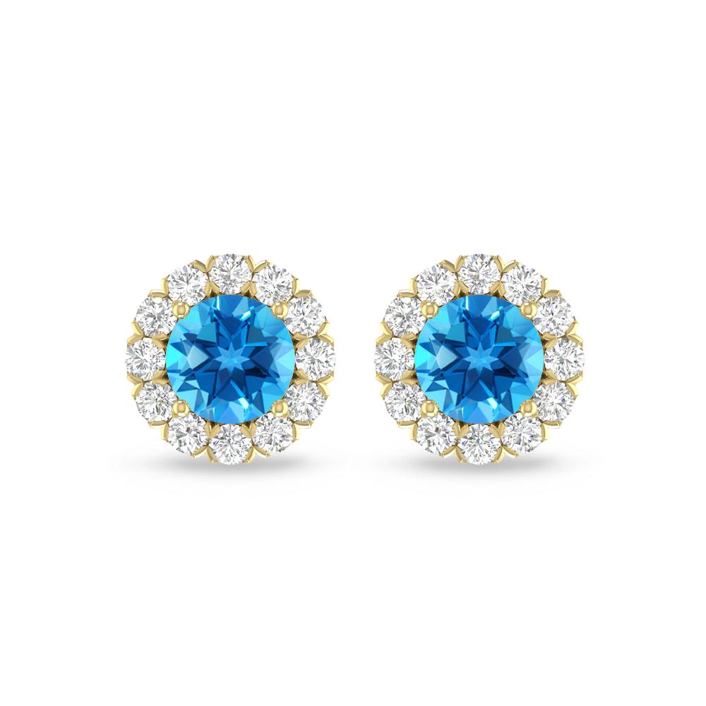Yellow Gold - Blue Topaz