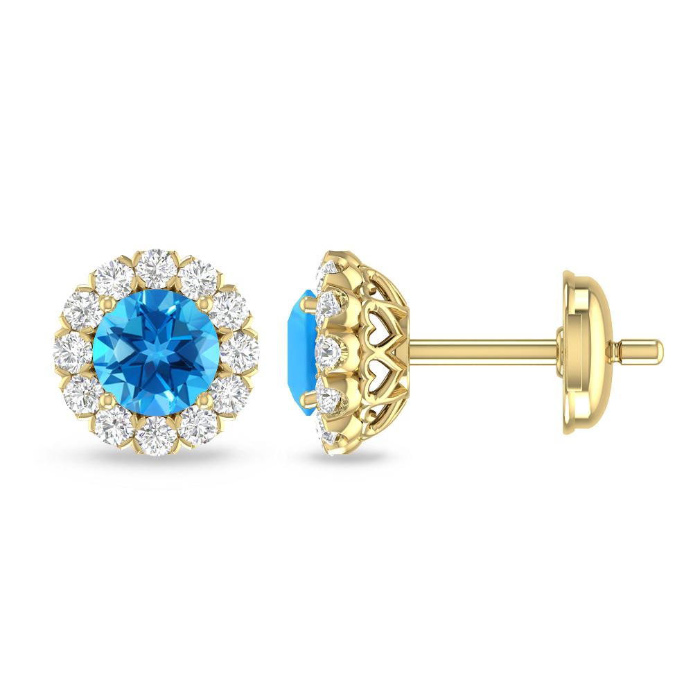 Yellow Gold - Blue Topaz