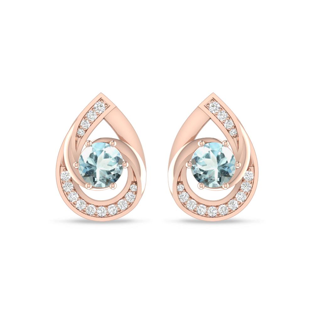 Rose Gold - Aquamarine