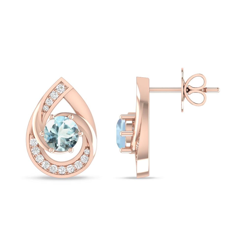 Rose Gold - Aquamarine