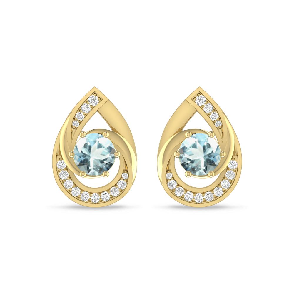 Yellow Gold - Aquamarine