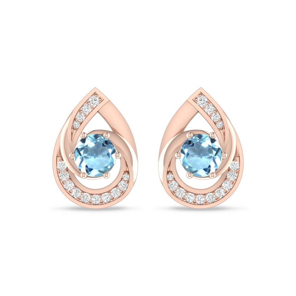 Rose Gold - Aquamarine