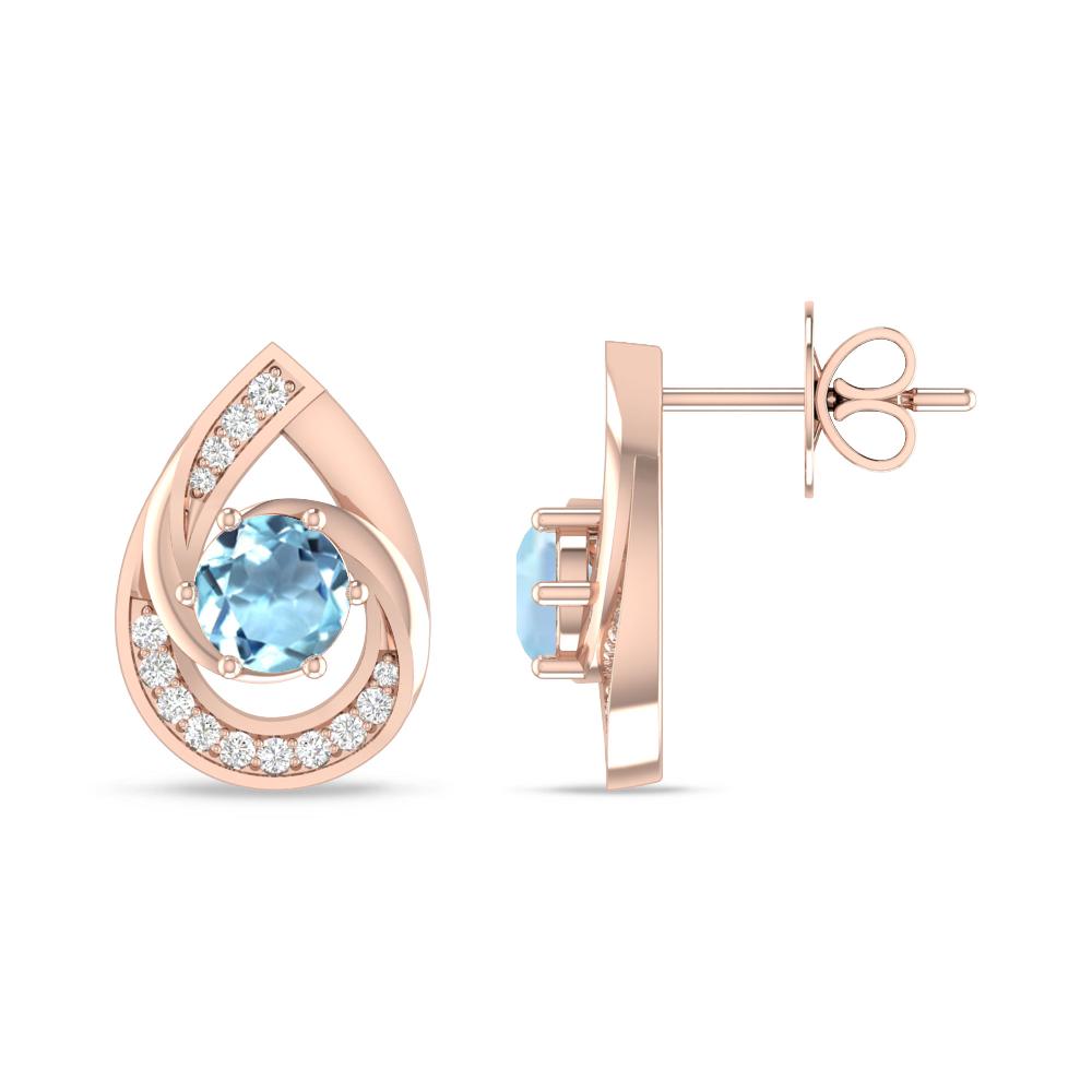 Rose Gold - Aquamarine