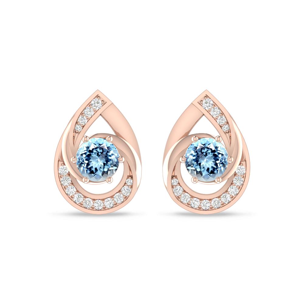 Rose Gold - Aquamarine