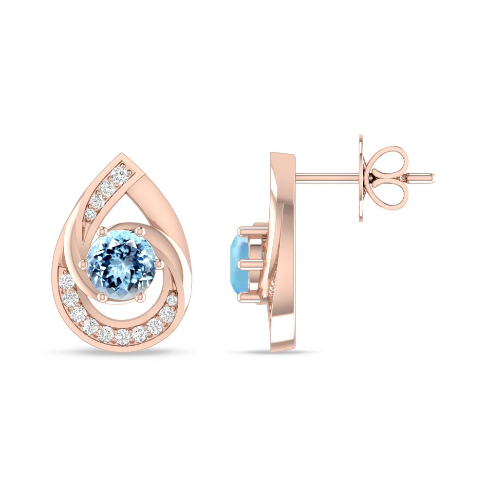 Rose Gold - Aquamarine