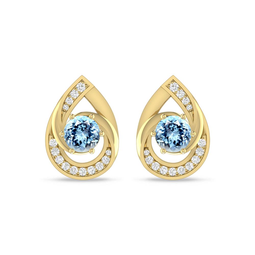 Yellow Gold - Aquamarine