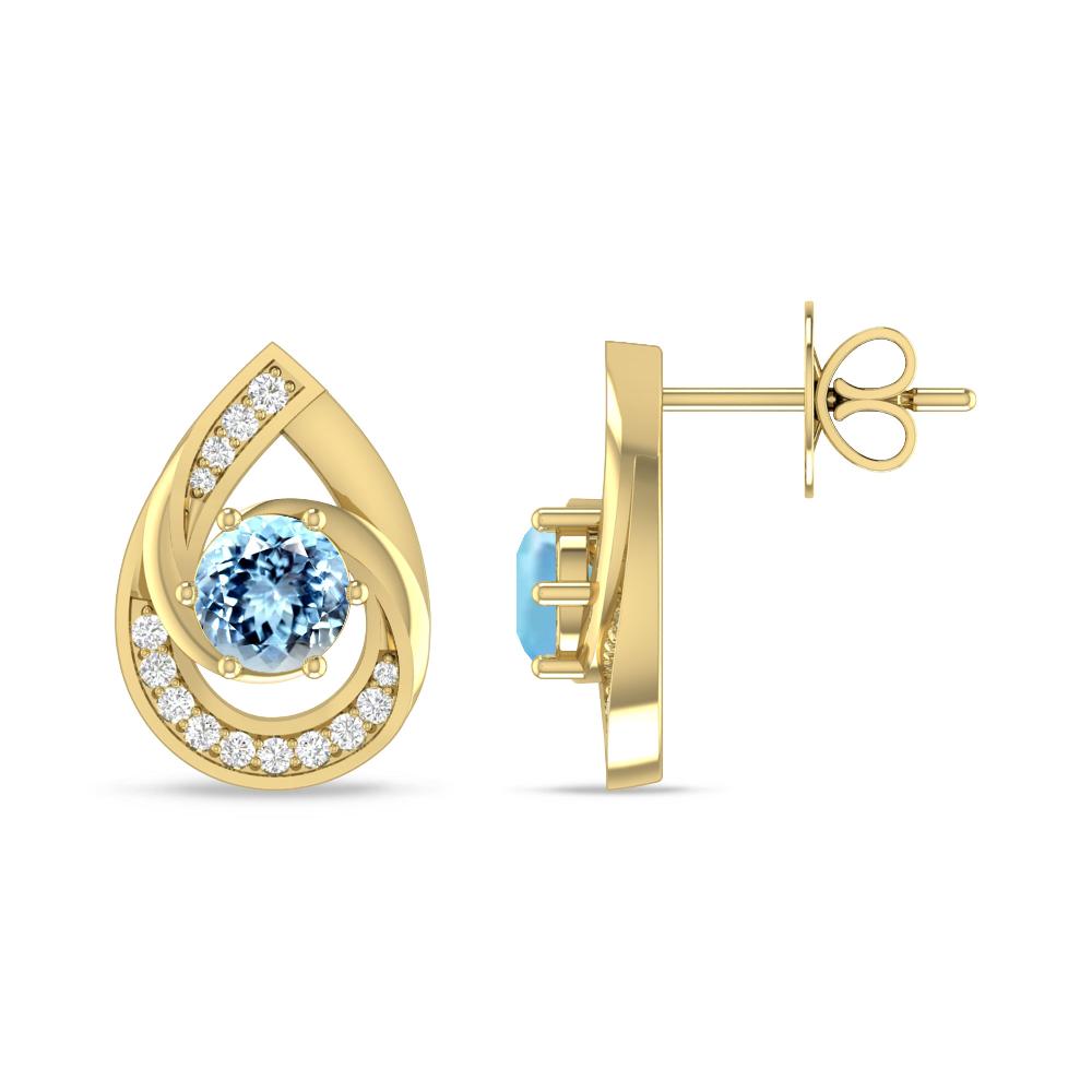 Yellow Gold - Aquamarine