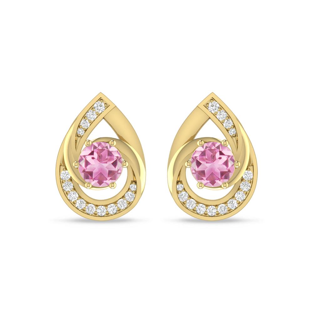 Yellow Gold - Pink Tourmaline
