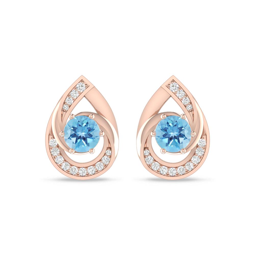 Rose Gold - Blue Topaz
