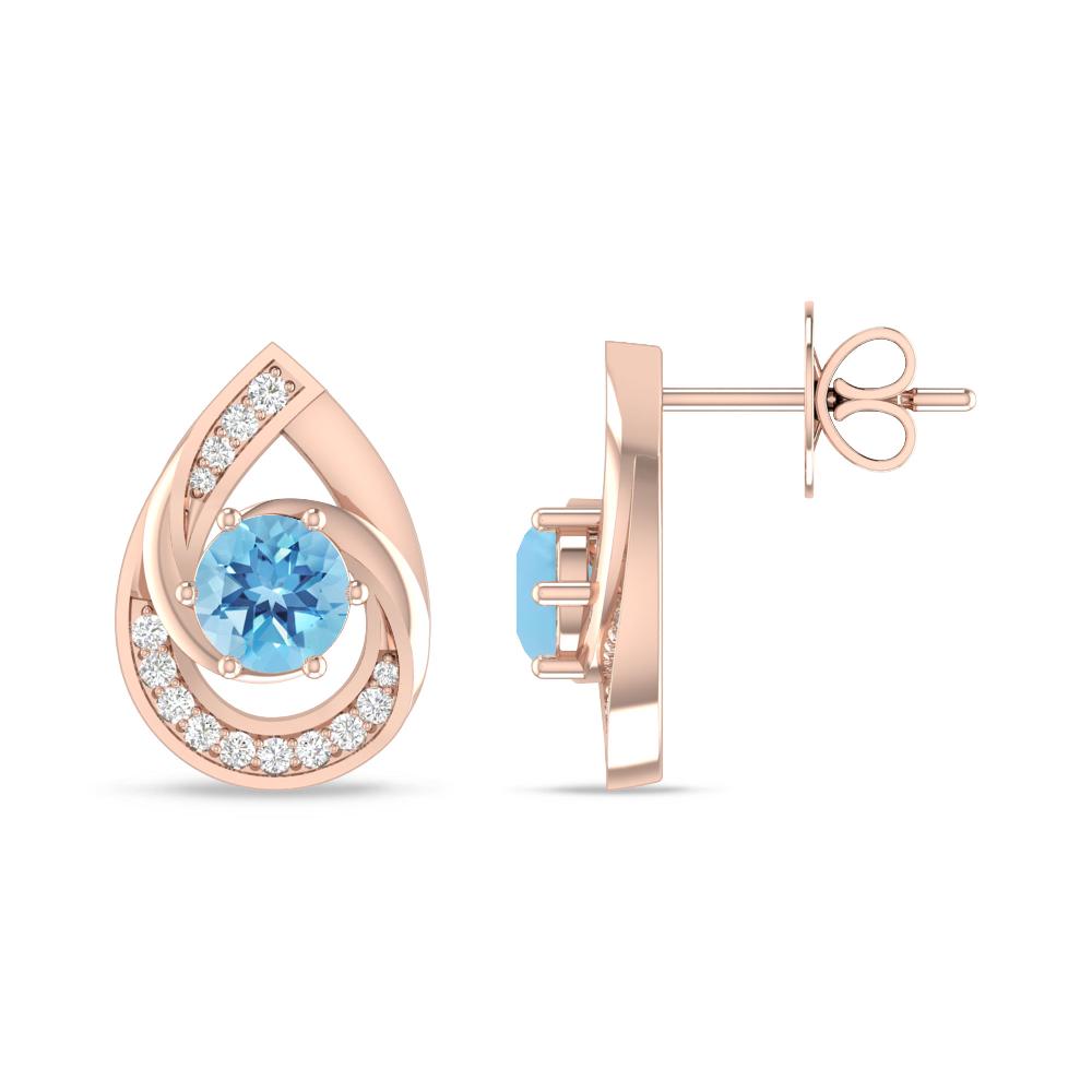 Rose Gold - Blue Topaz