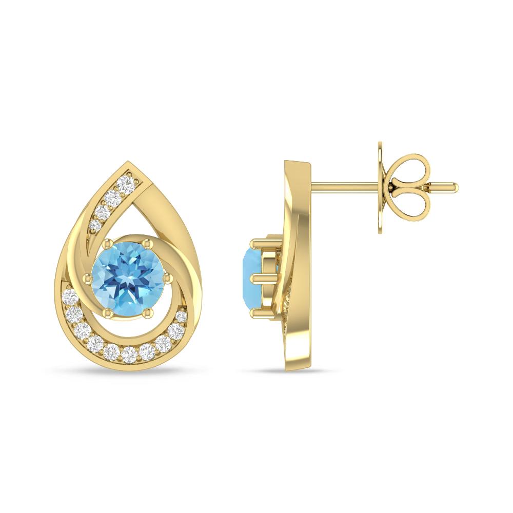 Yellow Gold - Blue Topaz