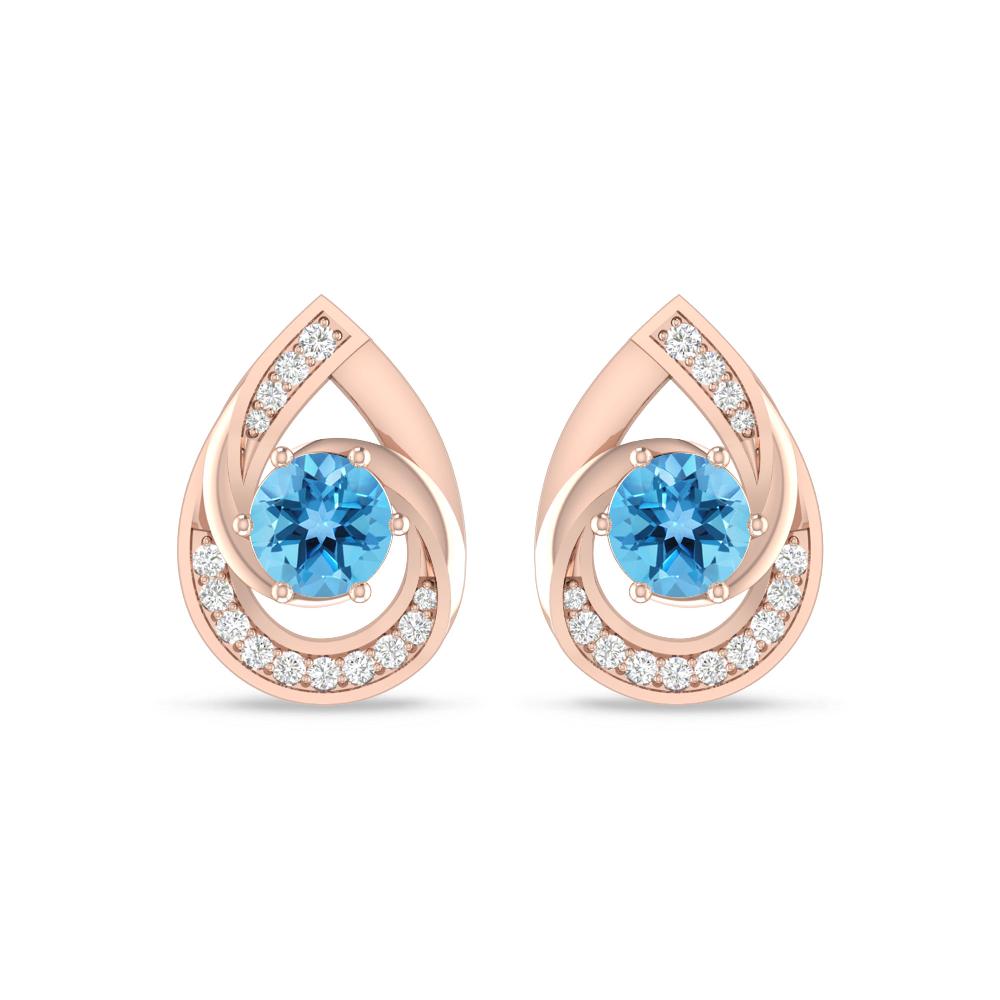 Rose Gold - Blue Topaz