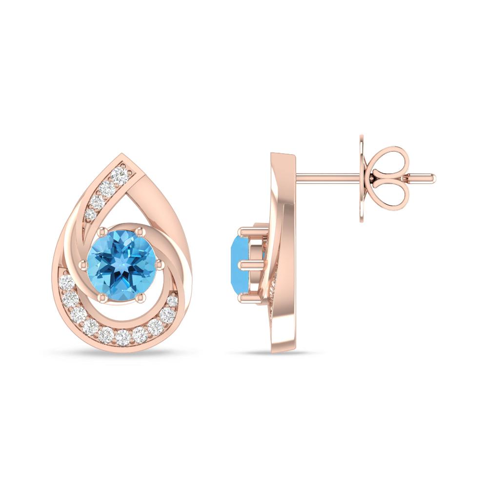 Rose Gold - Blue Topaz