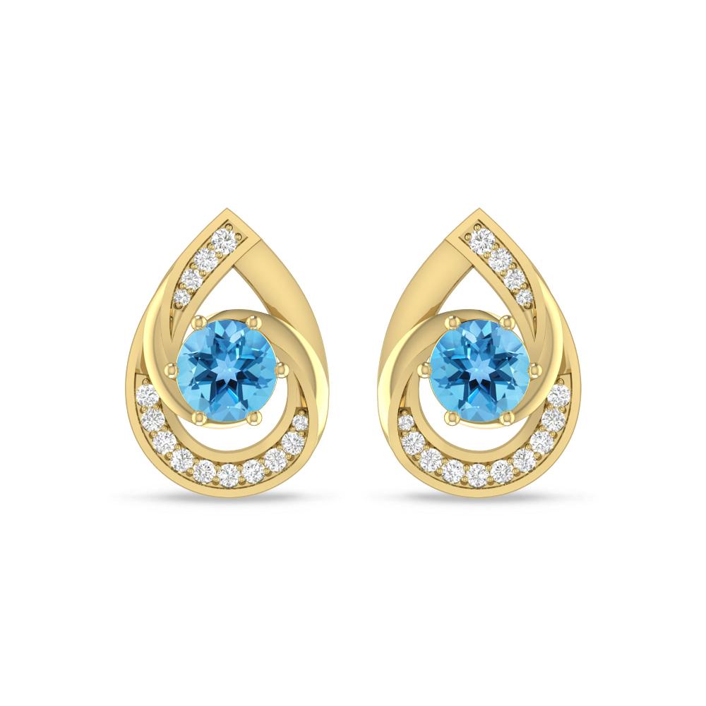 Yellow Gold - Blue Topaz