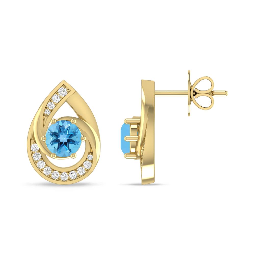 Yellow Gold - Blue Topaz