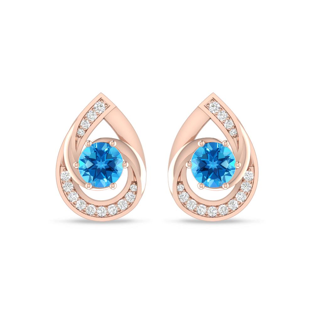 Rose Gold - Blue Topaz