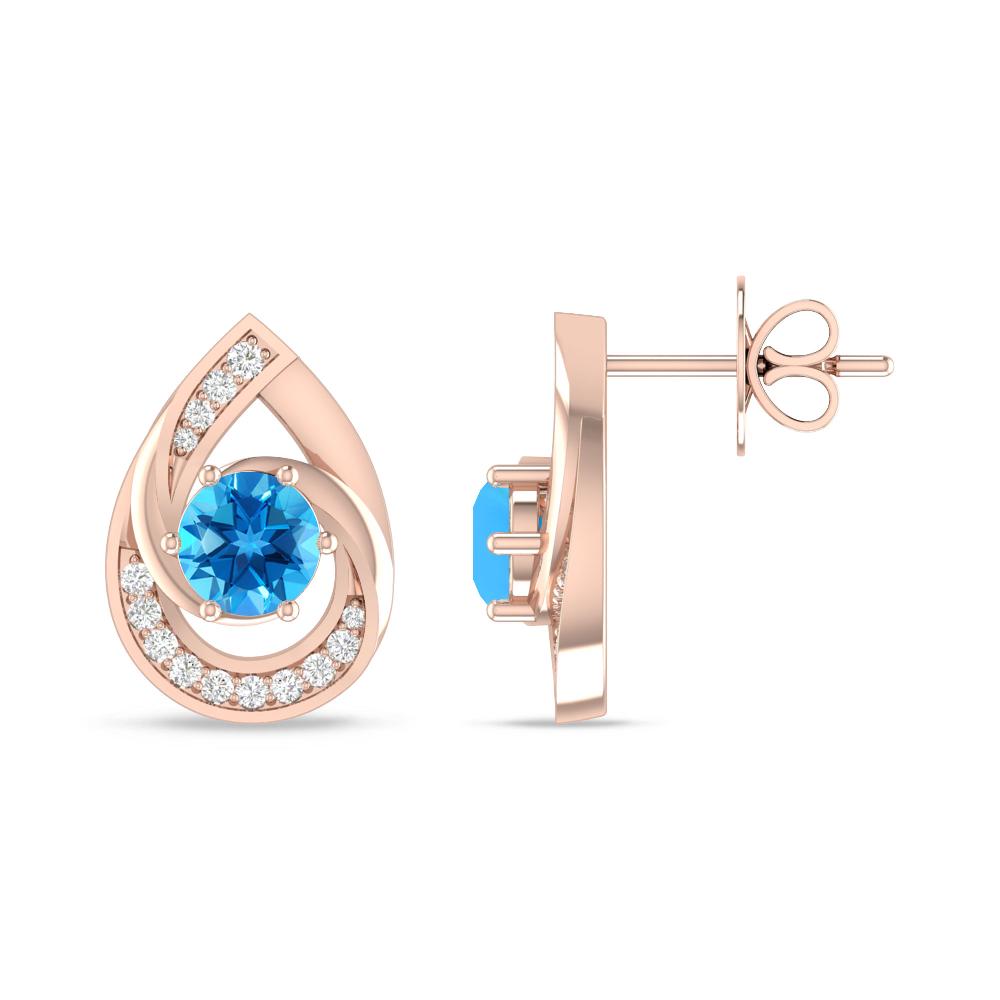 Rose Gold - Blue Topaz