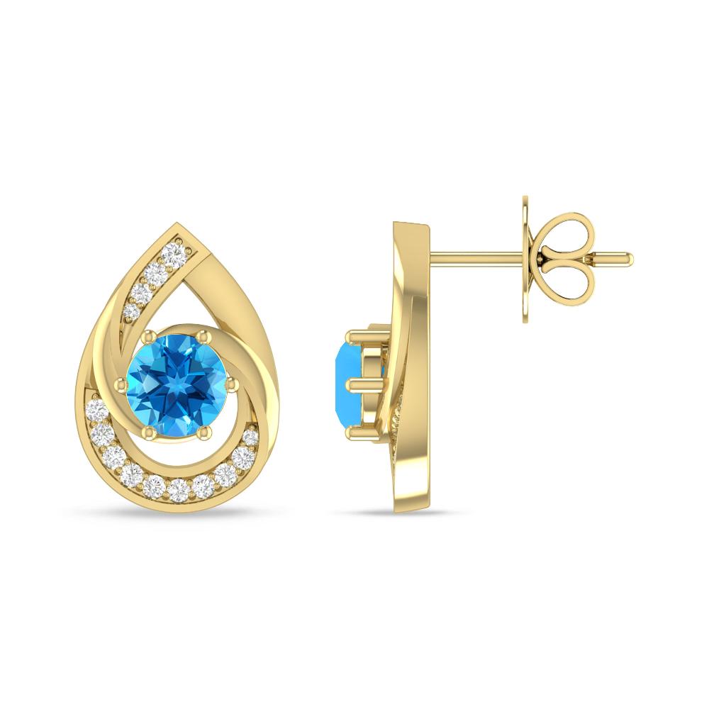 Yellow Gold - Blue Topaz