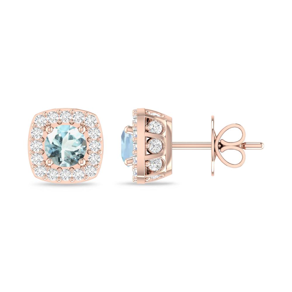 Rose Gold - Aquamarine
