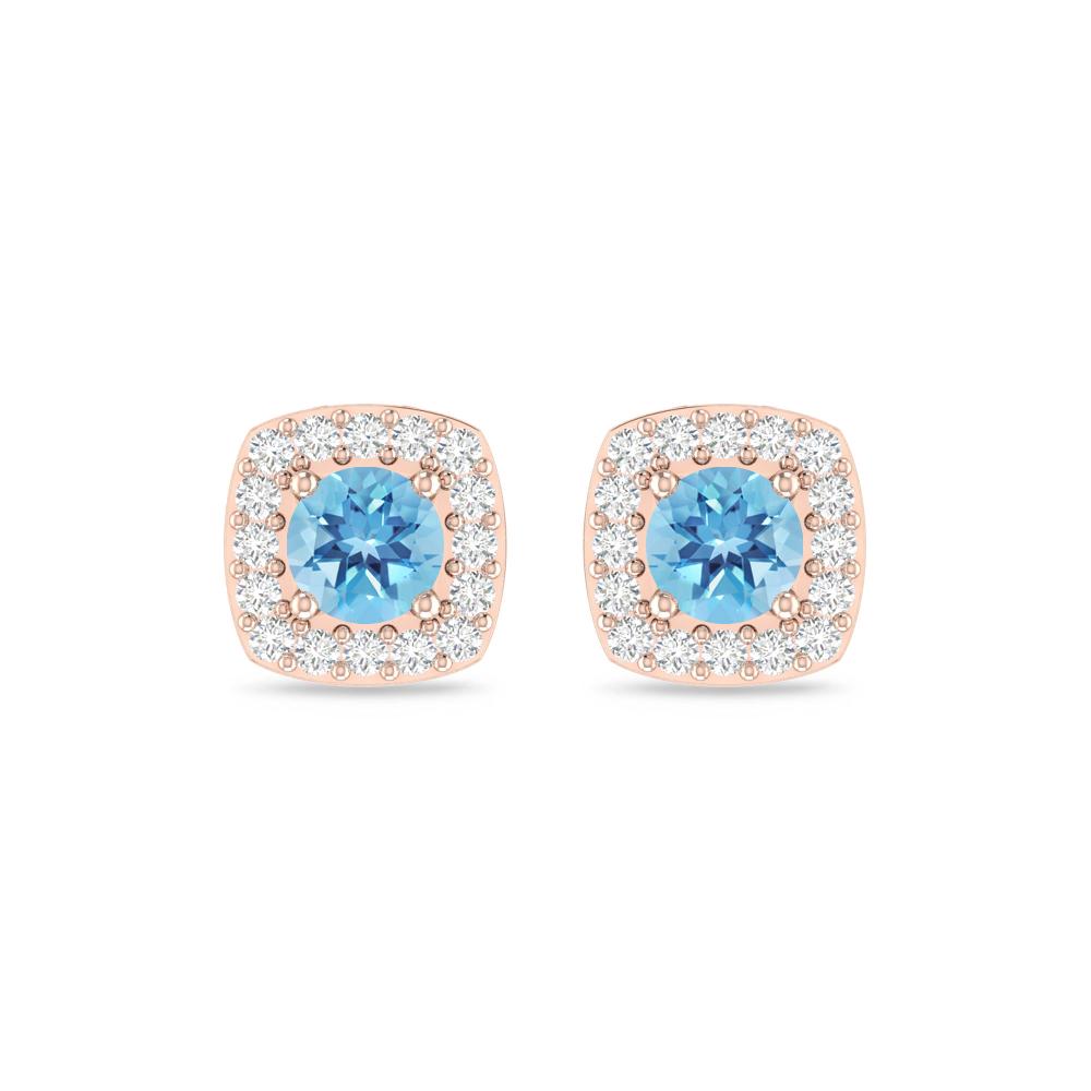Rose Gold - Blue Topaz