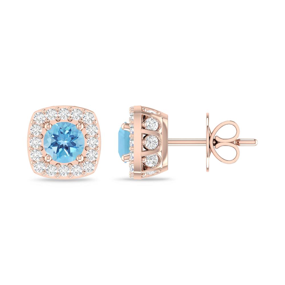 Rose Gold - Blue Topaz