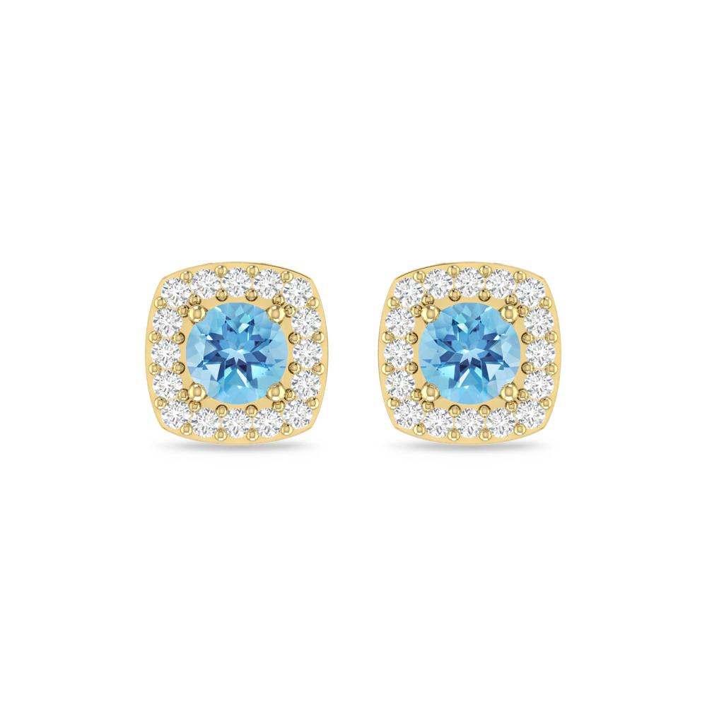 Yellow Gold - Blue Topaz