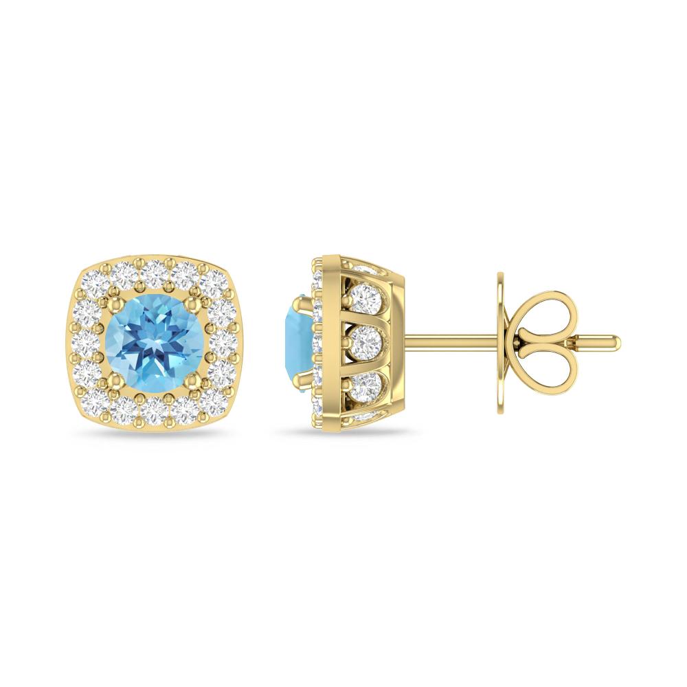 Yellow Gold - Blue Topaz