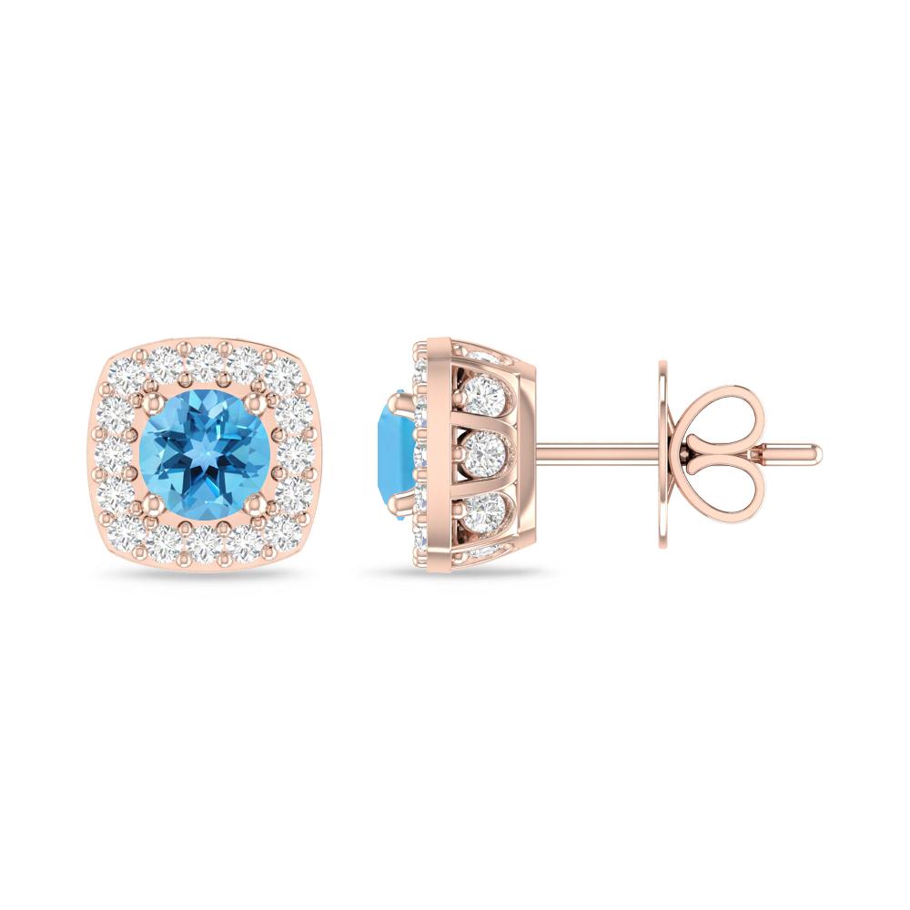 Rose Gold - Blue Topaz