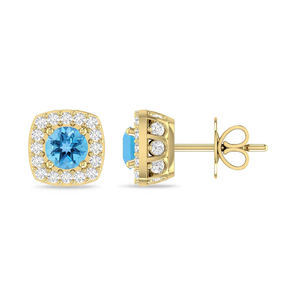 Yellow Gold - Blue Topaz