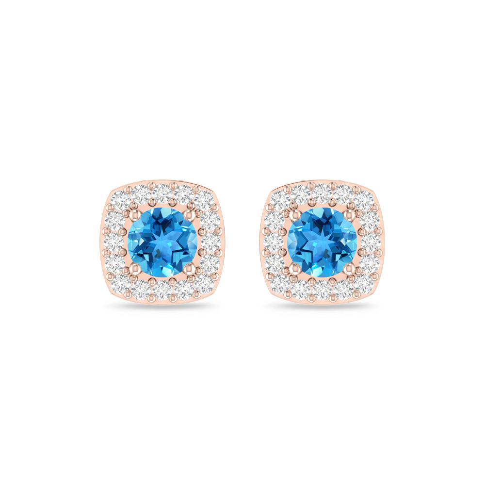 Rose Gold - Blue Topaz