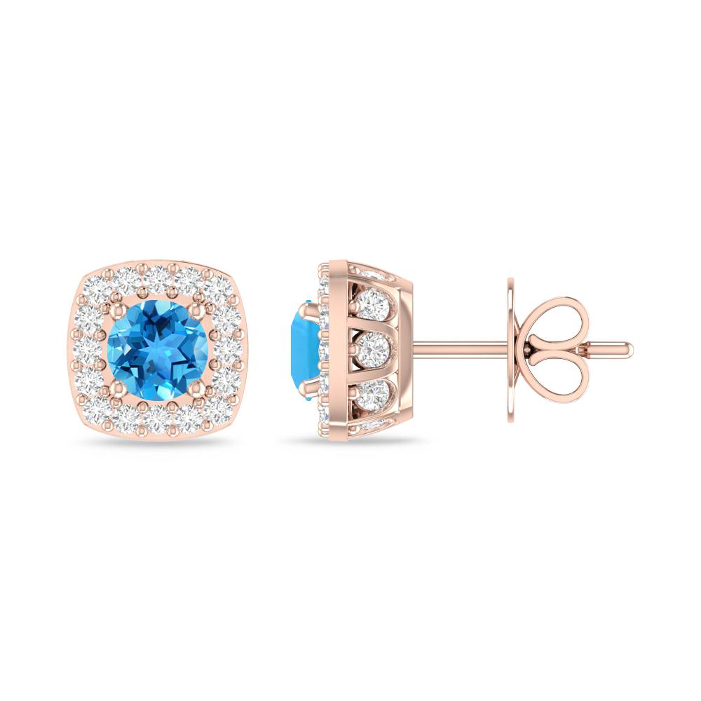 Rose Gold - Blue Topaz