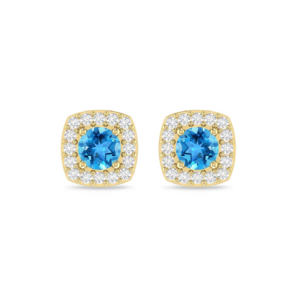 Yellow Gold - Blue Topaz