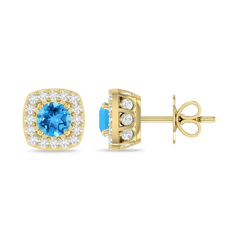 Yellow Gold - Blue Topaz