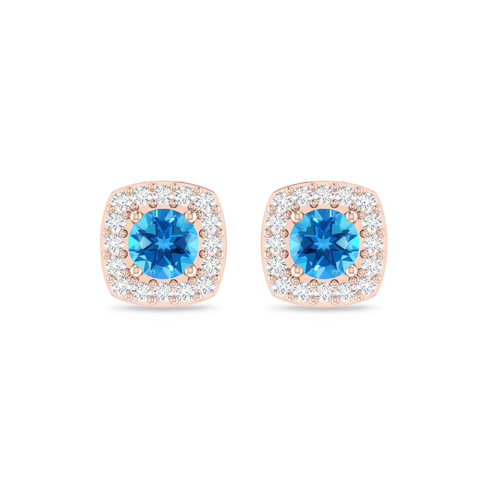 Rose Gold - Blue Topaz