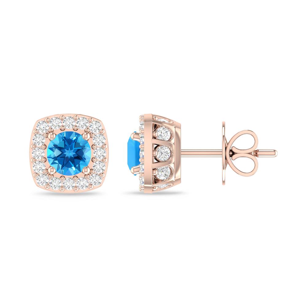 Rose Gold - Blue Topaz