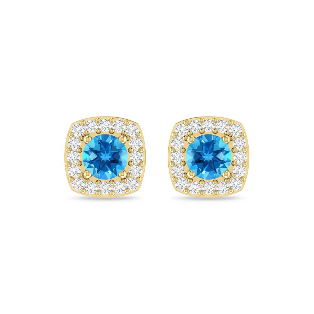 Yellow Gold - Blue Topaz