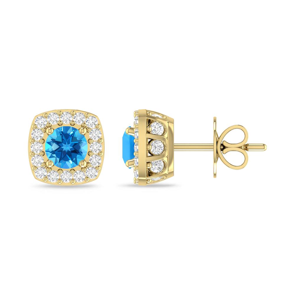 Yellow Gold - Blue Topaz