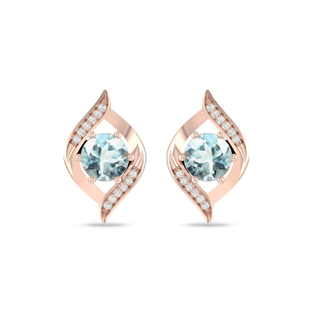 Rose Gold - Aquamarine